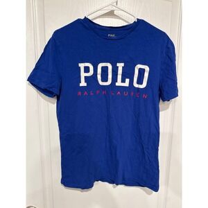 Polo Ralph Lauren Mens Royal Blue Graphic Logo T-Shirt Small Short Sleeve Cotton